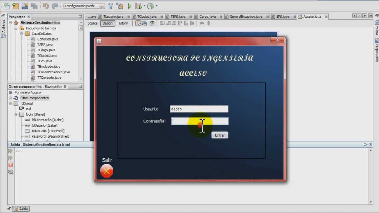 Tutorial Programación pantalla de Acceso(Login) en JAVA Netbeans - YouTube