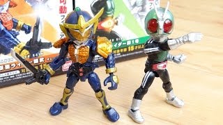 食玩 66アクション仮面ライダー『鎧武・新1号編』全4種 オーズ・ディケイド 全14箇所可動アクションフィギュア レビュー！ガイム