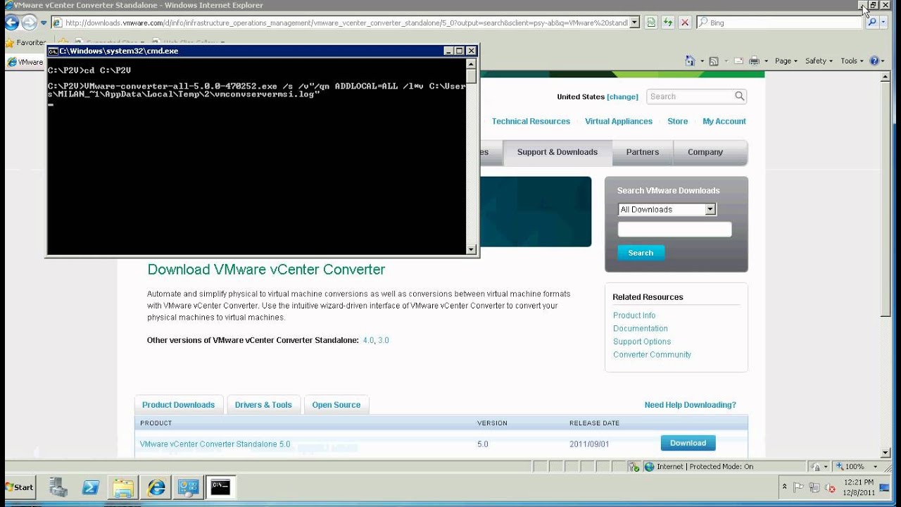 P2V_5.0_VMware Standalone Converter Automated Installation - YouTube