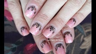 youtube Spring Design 2014 Nail Art acrylic diy on Holografic  Elegant Manicure glitter nails Arabesque