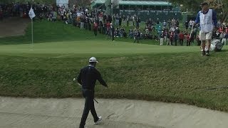 Tiger Woods hits bunker shot to within inches at World Challenge