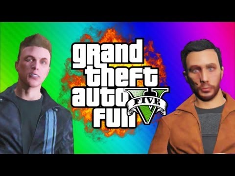 GTA 5 Online Funny Moments Gameplay 4 - News Report, Planes, Car Sticky Bomb (Multiplayer)