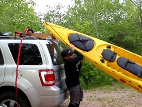 Kayak Loader for SUV`s. Hobbit Roller In Use. For those 