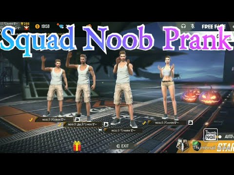 Squad noob prank/no character skill and no gun skin/semma gameplay/free fire/NCG.no chance gurunadha