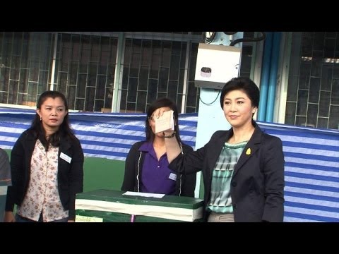 Prime Minister Yingluck Shinawatra casts her vote as polls open for elections in Thailand, a day after a gunfight between rival protesters in Bangkok raised fears of more violence. Duration: 01:00