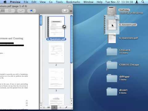 Combine PDFs together using Preview on Mac OS X - YouTube