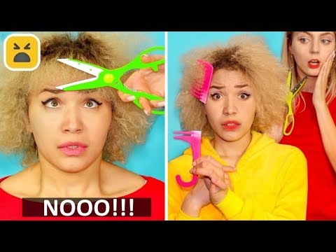 PROBLEM GIRLS WITH CURLY HAIR | Funny Facts! Girl DIY Hacks