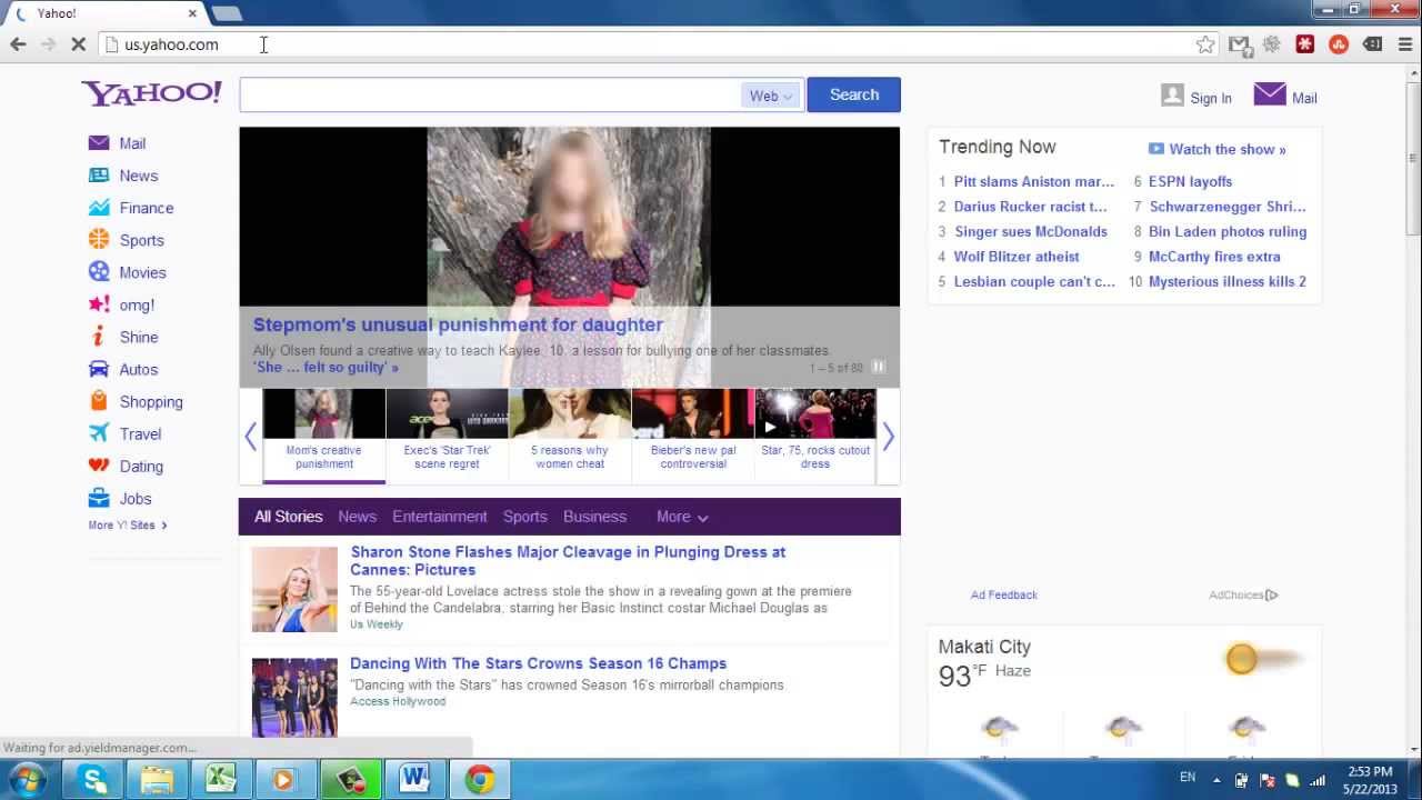 why does yahoo open when i open google chrome