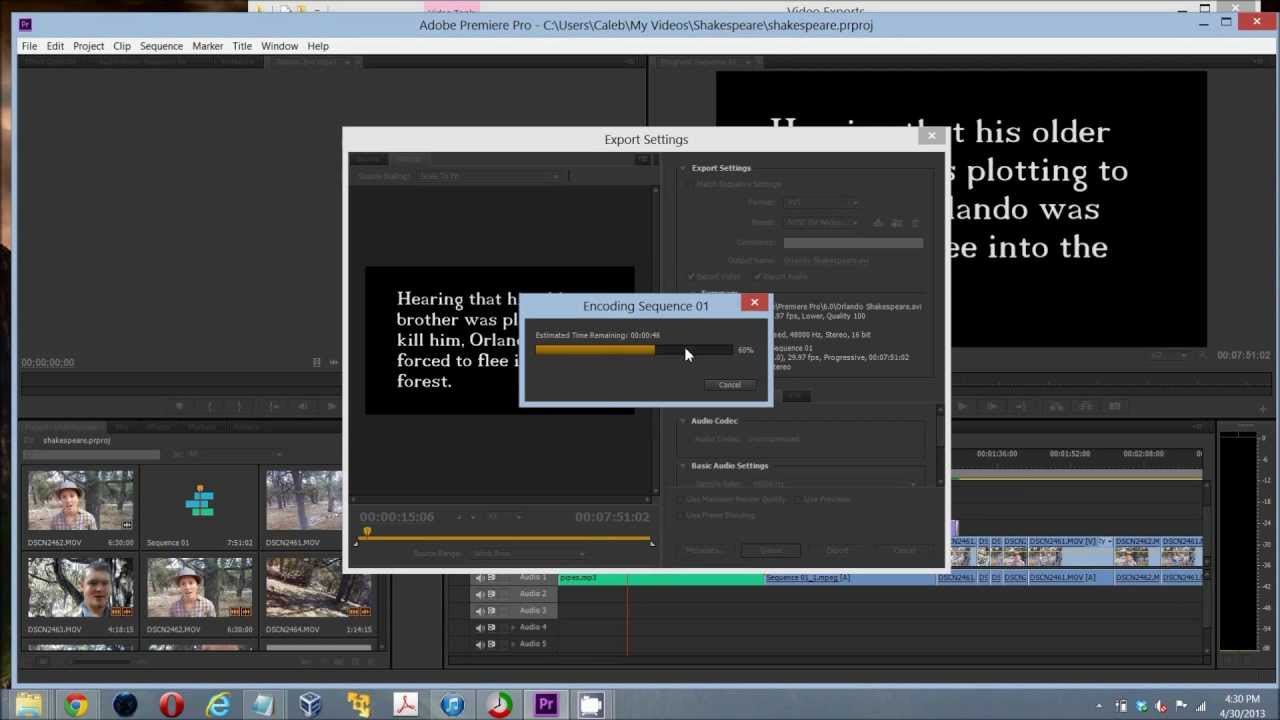 exporting for youtube movie maker