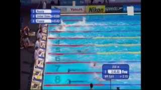 WC Swimming Barcelona 2013 : Final Men's 4x100 Freestyle relay - Race + Podium