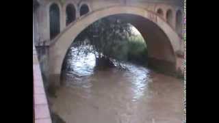 CRECIDA DEL RIO MARTIN A SU PASO POR HIJAR  4 DE AGOSTO 2013.