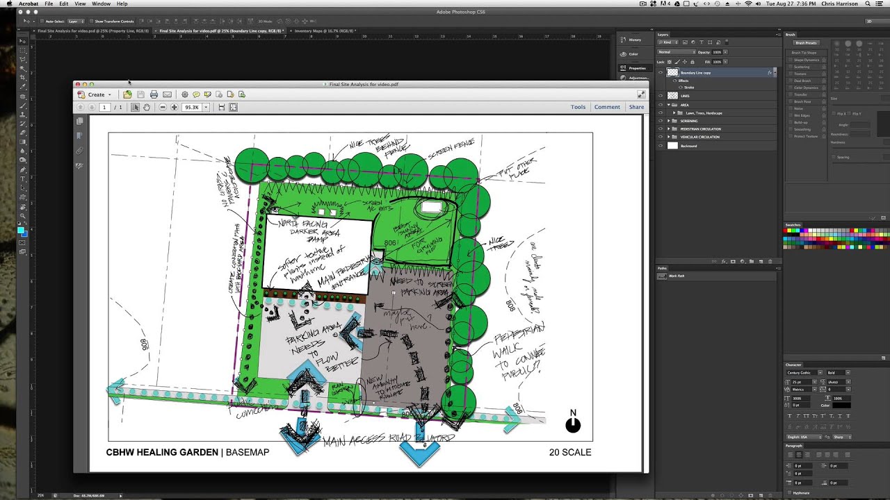 Site Analysis Diagram with Photoshop and Handsketching - YouTube