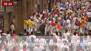 San Fermín 2013: los toros de El Pilar dejan cuatro heridos por asta de toro