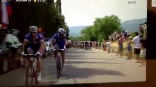 Philippe Gilbert tape un spectateur TDF 14-07-2013 Mont Ventoux