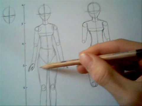 How to draw a female body manga/anime style - YouTube