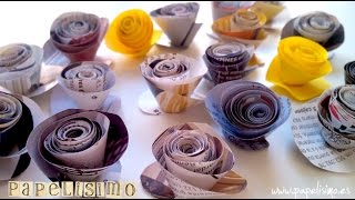 ❀❀ Flores Papel Revistas ❀❀ Paper Flower ❀❀