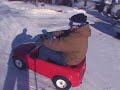 Over Powered Powerwheels Snow Jam Barbie Jeep vs. Corvette vs. F150 vs. Mustang Crazy Drift
