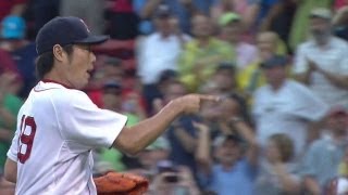 COL@BOS: Uehara fans Rutledge to shut the door