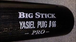 Yasiel Puig Gives Bat to Fan