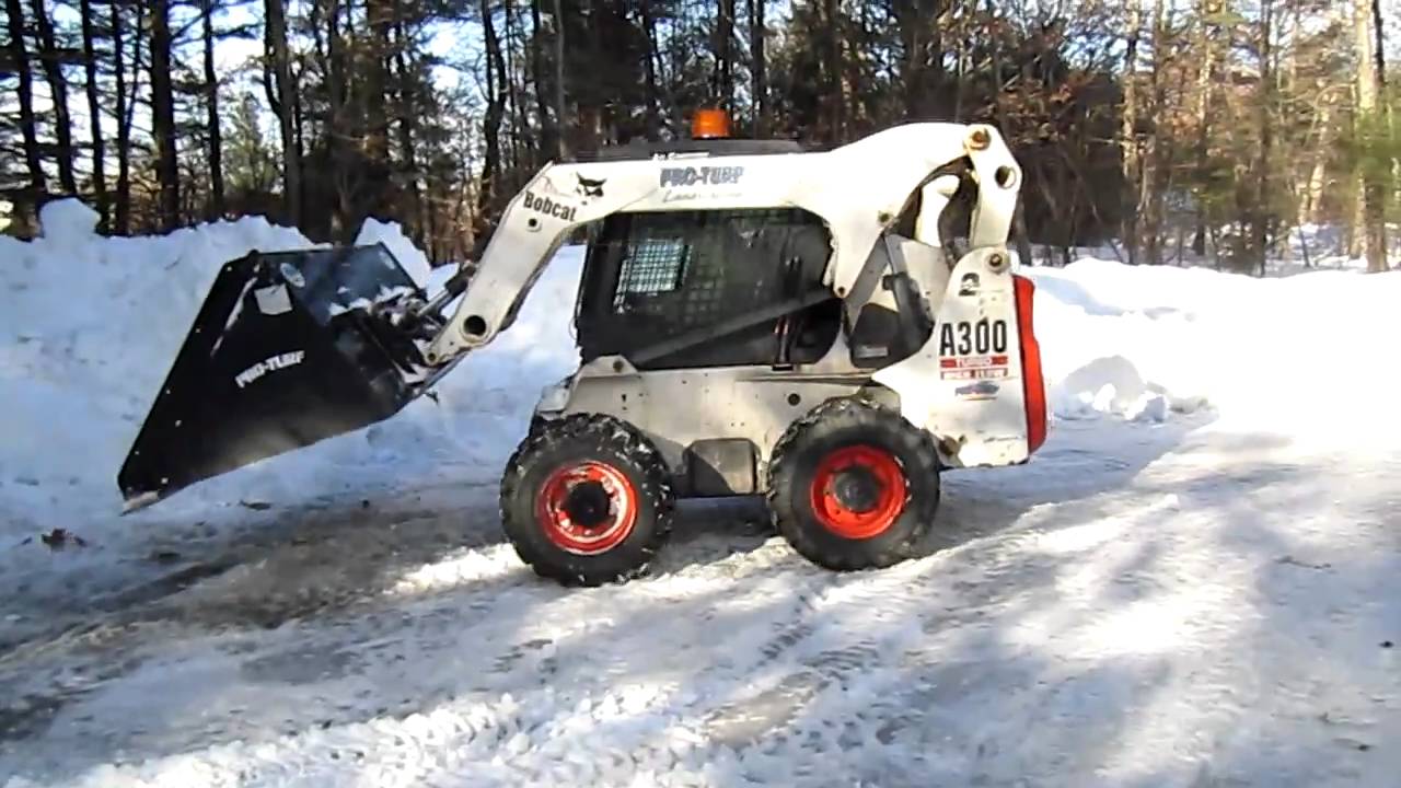 Bobcat Snow Bucket in Action YouTube
