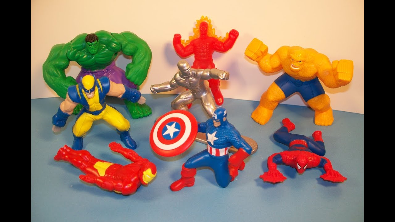 2010 MARVEL HEROES SET OF 8 McDONALD'S HAPPY MEAL KID'S TOY'S VIDEO