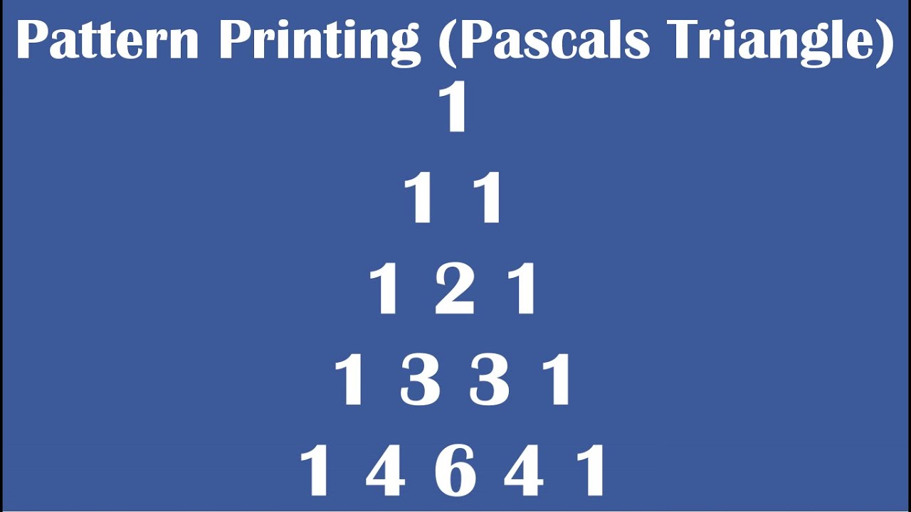 Write A Program To Print Pascal Triangle In C Language