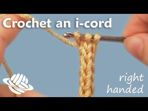 Crochet an i-cord (right-handed version) - YouTube