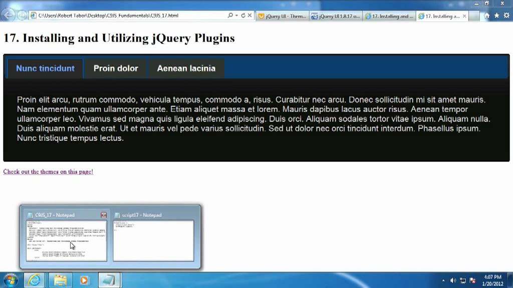 ... Fundamentals - Installing and Utilizing jQuery Plugins - YouTube