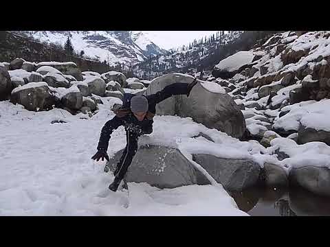 Jumping on snow funny accident