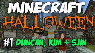 MINECRAFT HALLOWEEN - Aevium's Manor with Duncan, Kim & Sjin - #1 - Yogscast Down