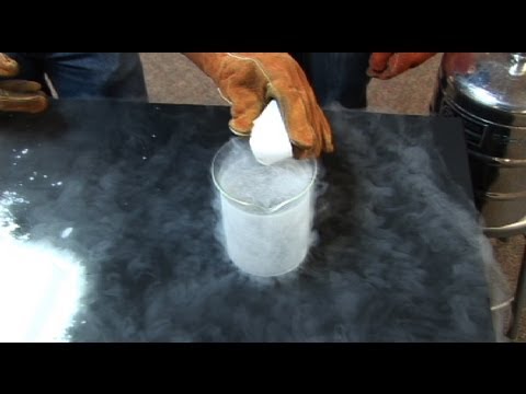 liquid nitrogen and water