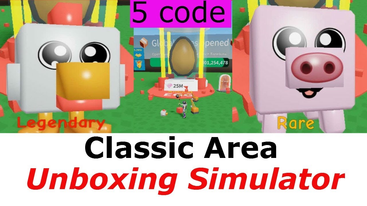 Classic Area And 5 Code Coins Gem Potion Unboxing Simulator Roblox New Pet Update 2 11