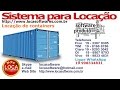 Software de Locao de containers, Sistema Locao de Container  - youtube