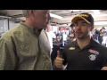 Curt Cavin talks with Oriol Servia