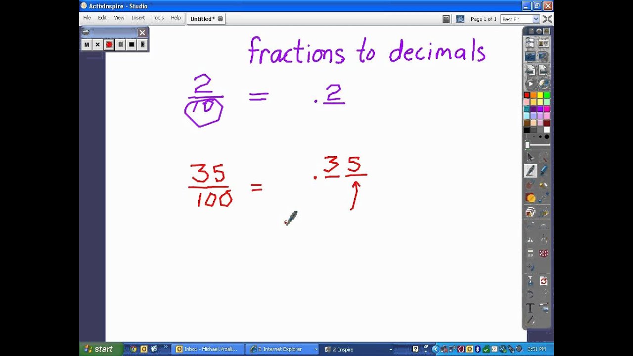 fractions to decimals - YouTube