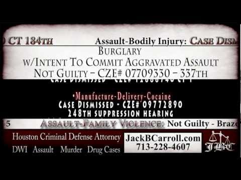 Houston criminal attorney Jack B. Carroll's trial results for legal matters relating to criminal defense.