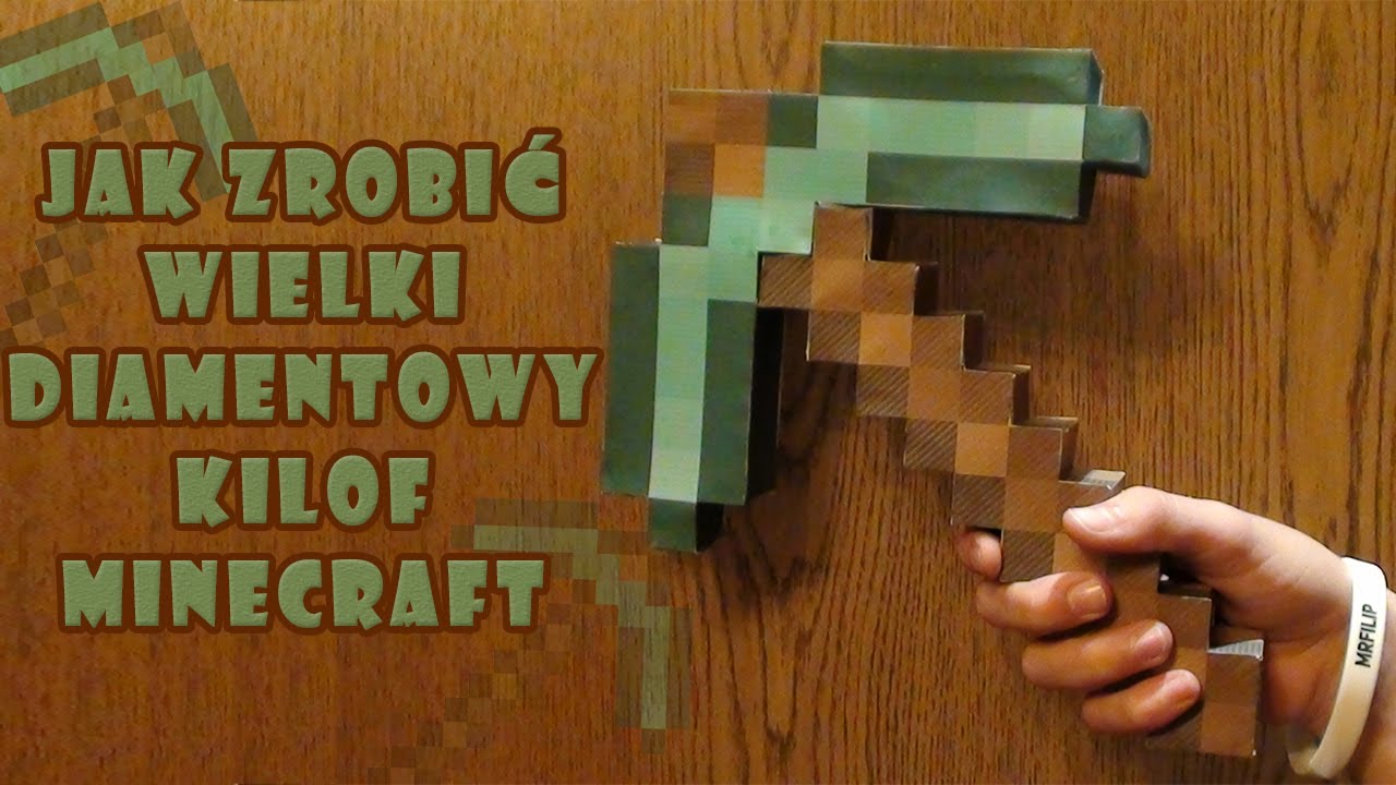 Minecraft Jak zrobić Wielki Diamentowy kilof z papieru - Minecraft how