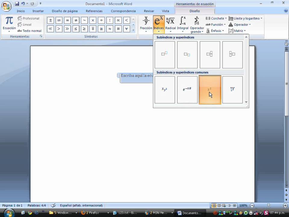 como poner exponentes en word - YouTube