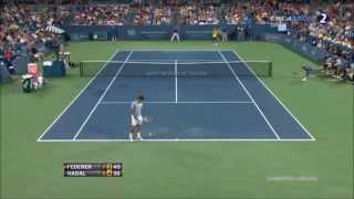 Federer vs Ball Boy - Amazing Catch followed by Amazing Point [Cincinnati 2013]