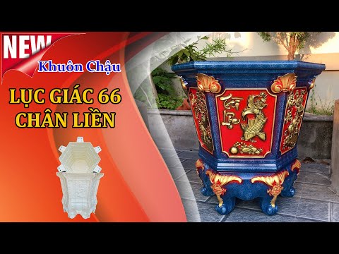 Khuôn Chậu Lục Giác 66 Chân Liền Họa Tiết, Tài Lộc Phúc Đức Trường Thọ