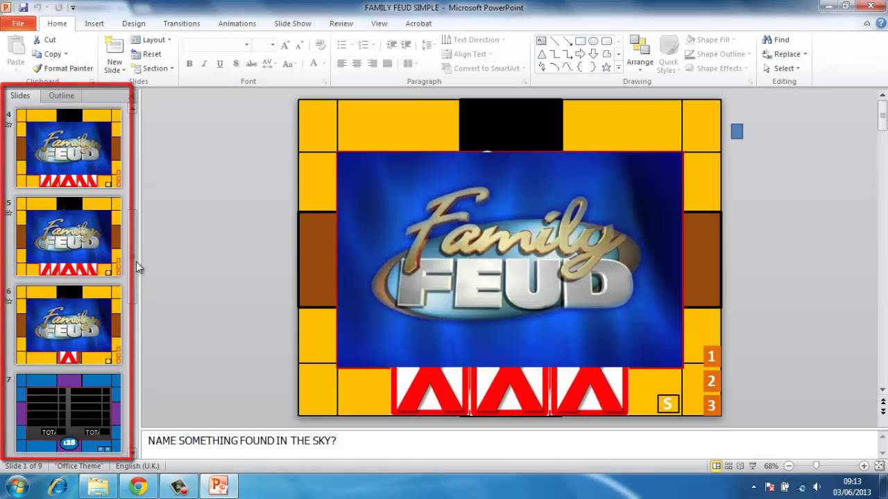 Free Template For Family Feud Game