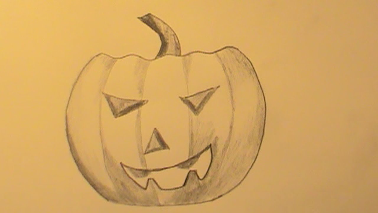 How to Draw a Pumpkin Head Quickly YouTube