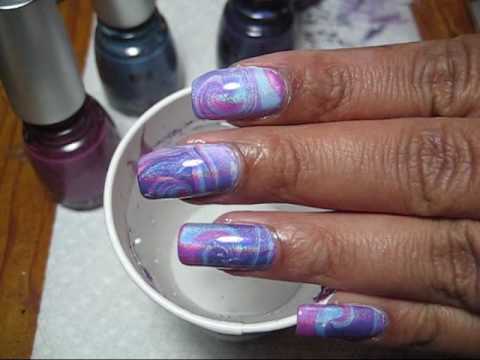 Easter Swirl (Holo) Water Marble Nail Art Tutorial - YouTube, More pics in