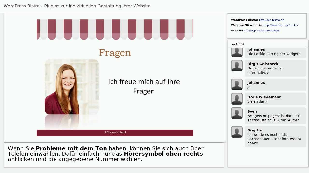 WordPress-Bistro Webinar: "Plugins zur individuellen Gestaltung Ihrer ...