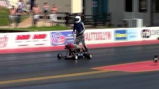 jet powered shopping trolley drag racing at santa pod raceway retro show 2013