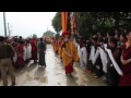 His Holiness Karmapa arriving at Tergar Monastery, Bodhgaya