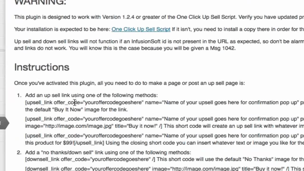 One Click Up Sell for InfusionSoft Wordpress Plugin - YouTube