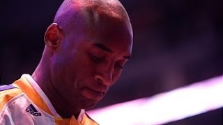 Kobe Bryant Takes the Floor for Warm-ups and Player Intros