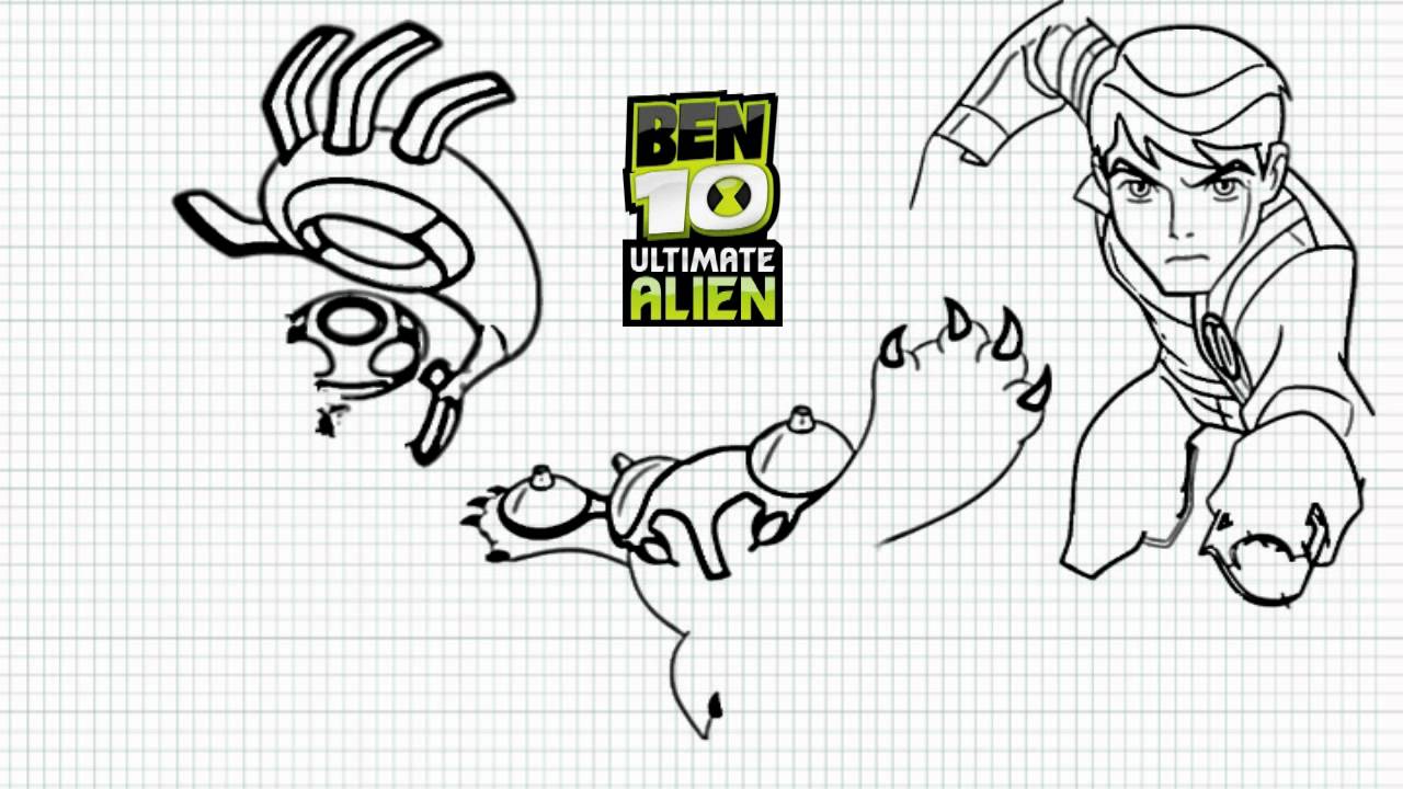 Ben 10 - Ultimate Alien - How to draw Ben - Ultimate Echo Echo and