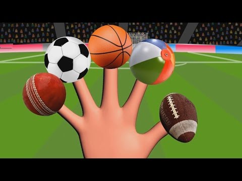 FUN LEARN TYPES OF SPORTS BALLS | finger family playing balls | colourful ball family with song